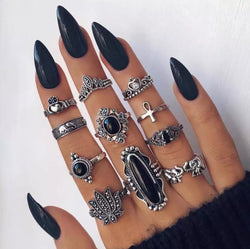Black Diamond Ring Set - Regal Collective